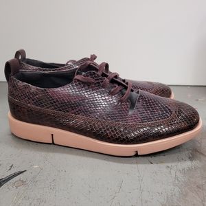 Clarks Narrative Womens Tri Nia Aubergine Snake Effect Leather Trigenic Shoe 7